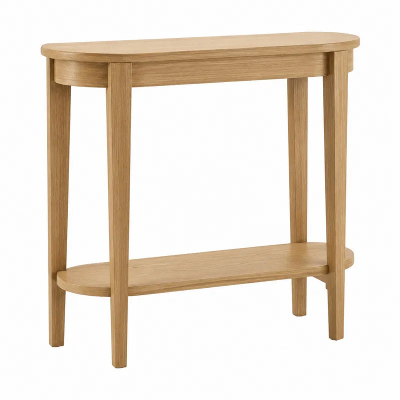 Drewniana konsola owalna z dębu 75 cm