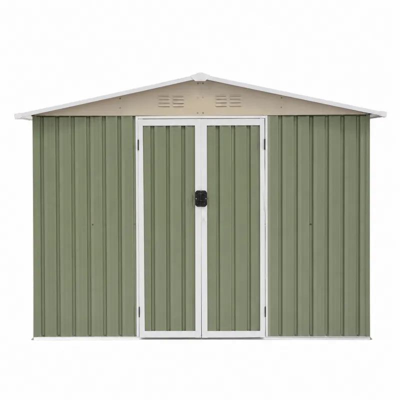 Metalowa szopa ogrodowa 213x127x185 cm zielona stal ocynkowana
