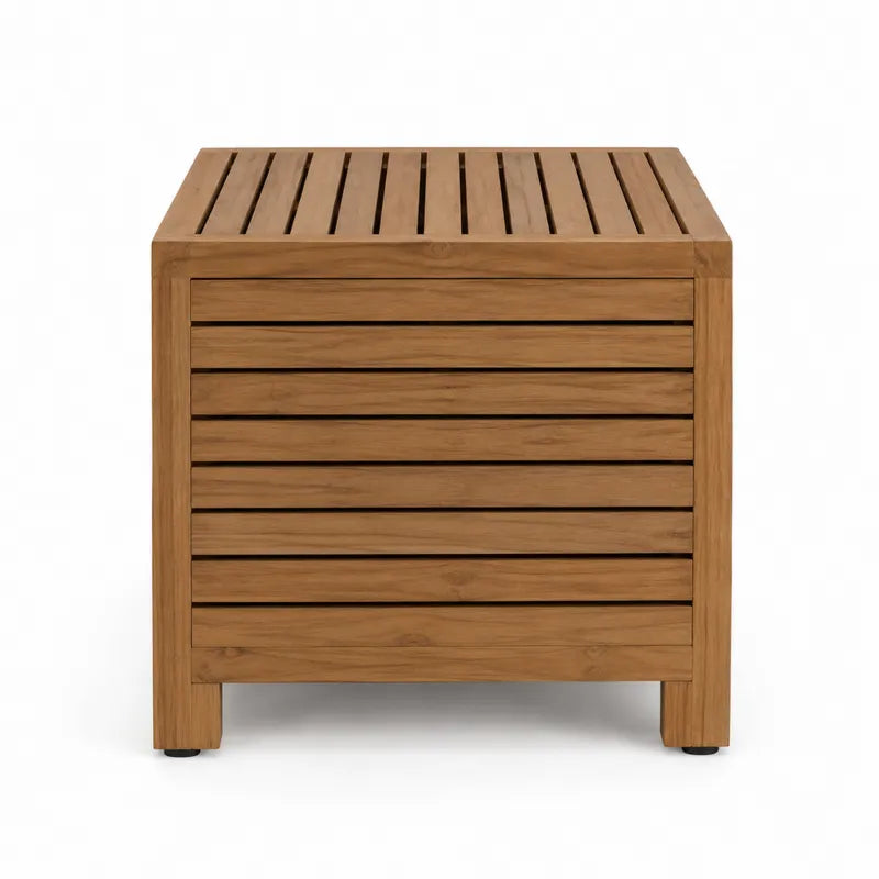 Kwadratowy stół ogrodowy z drewna teak brązowy