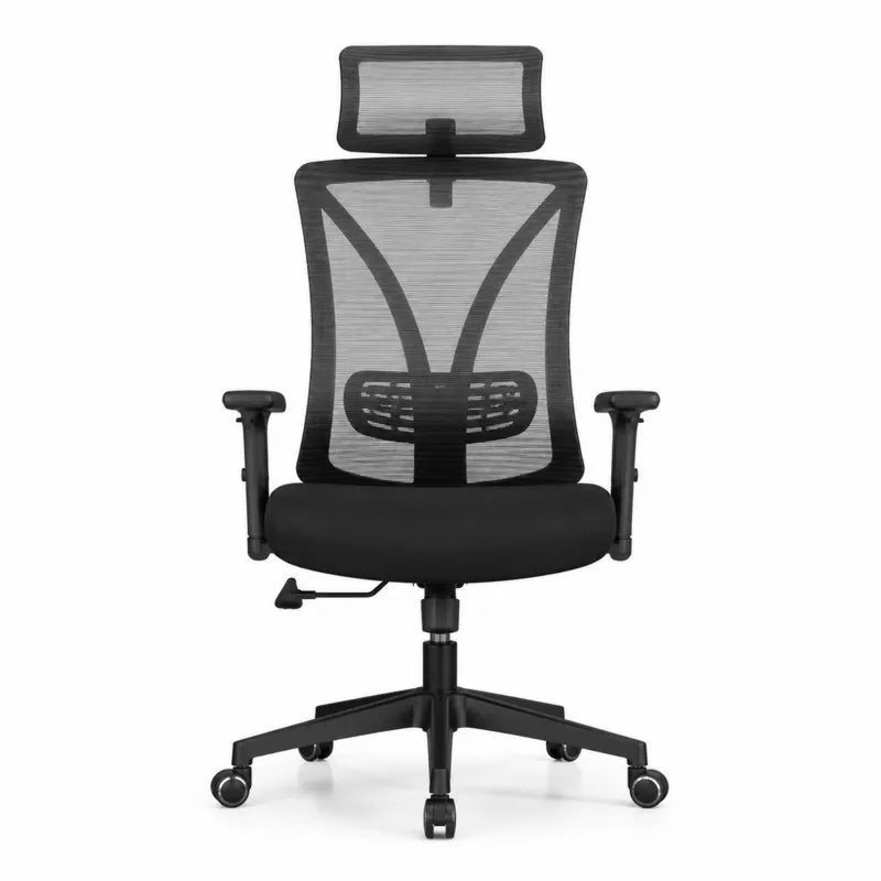 Krzesło biurowe z siatki, czarny, ergonomiczne
